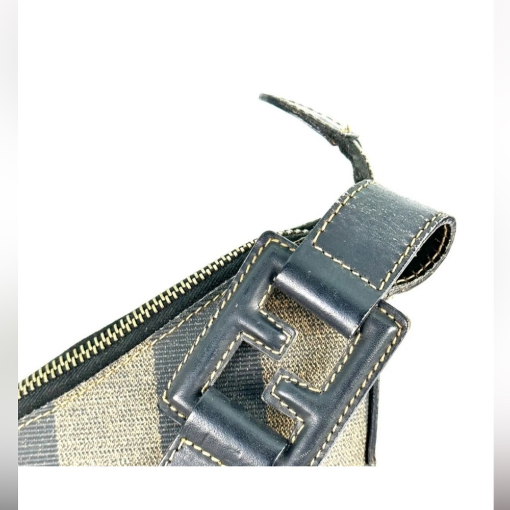 FENDI Pequin Stripe Shoulder Bag Bucket Tote Vintage - Picture 5 of 15